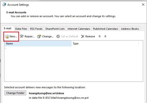 Bước 3 - Chọn New Email